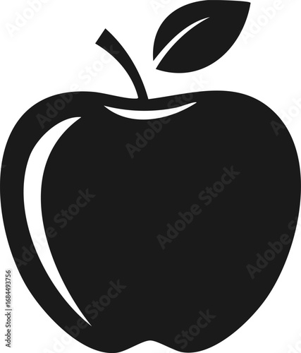 Apple Fruit Vector Logo in Minimalist Black and White, Ideal for Modern Branding and Visual Identity
