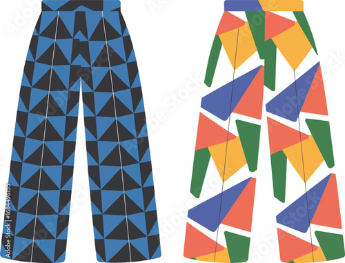Shop geometric triangle pattern pants stylish fashion apparel