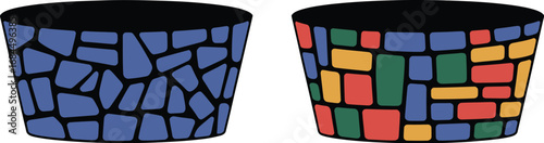 Colorful mosaic planters garden pots decorative container artful