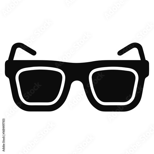 AR Glasses Black Silhouette Vector on White Background