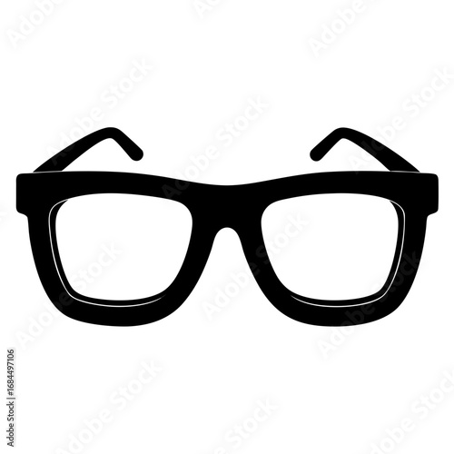AR Glasses Black Silhouette Vector on White Background