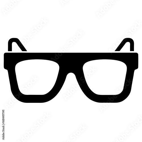 AR Glasses Black Silhouette Vector on White Background