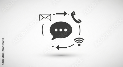 Communication methods email phone wifi and speech bubble for digital connection concept design vector
