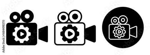 Video Production Icon Collection Glyph & Mixed Style