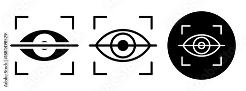 Eye Scan Icon Collection Glyph & Mixed Style