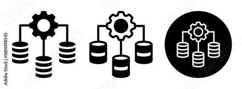 Data Distribution Icon Collection Glyph & Mixed Style