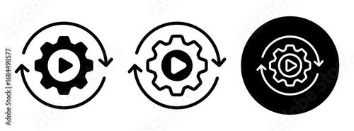 Video Processing Icon Collection Glyph & Mixed Style