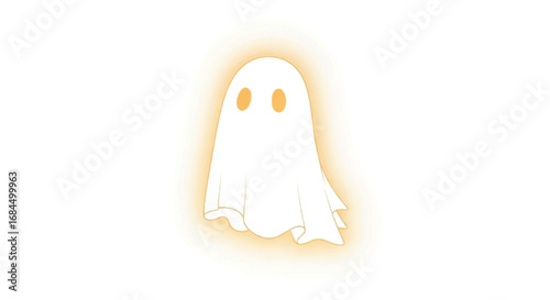 Cute Ghost Halloween Illustration.