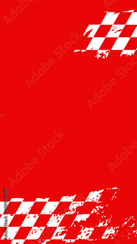 Red Background with Checkered Flags.