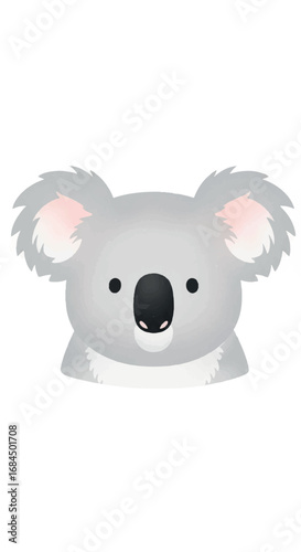 Cute Koala Bear Head Illustration.