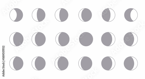 Phases of the Moon Chart Depicting the Lunar Cycle from New Moon to Full Moon Celestial Navigation