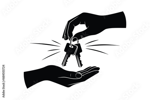 Handing over keys symbolizing transfer of ownership