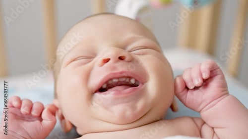 close up newborn baby. generated with ai