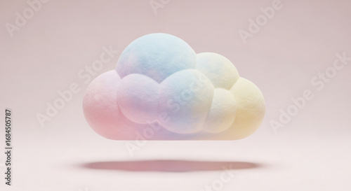 Pastel cloud illustration fluffy cloudscape gradient effect dreamy sky aesthetic soft colors background 3d render