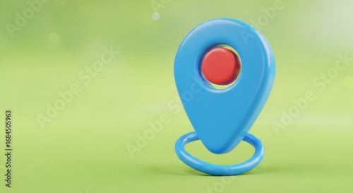 Blue map pointer location pin gps navigation destination marker icon for travel route and address search