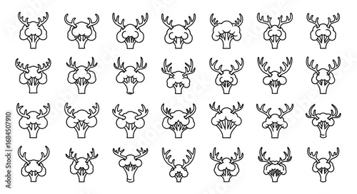 Geometric vegetable and animal abstract shapes illustration pattern for creative designs or