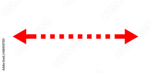 Free Download Red dotted line with arrows pointing in opposite directions on transparent background - GFXLoad
