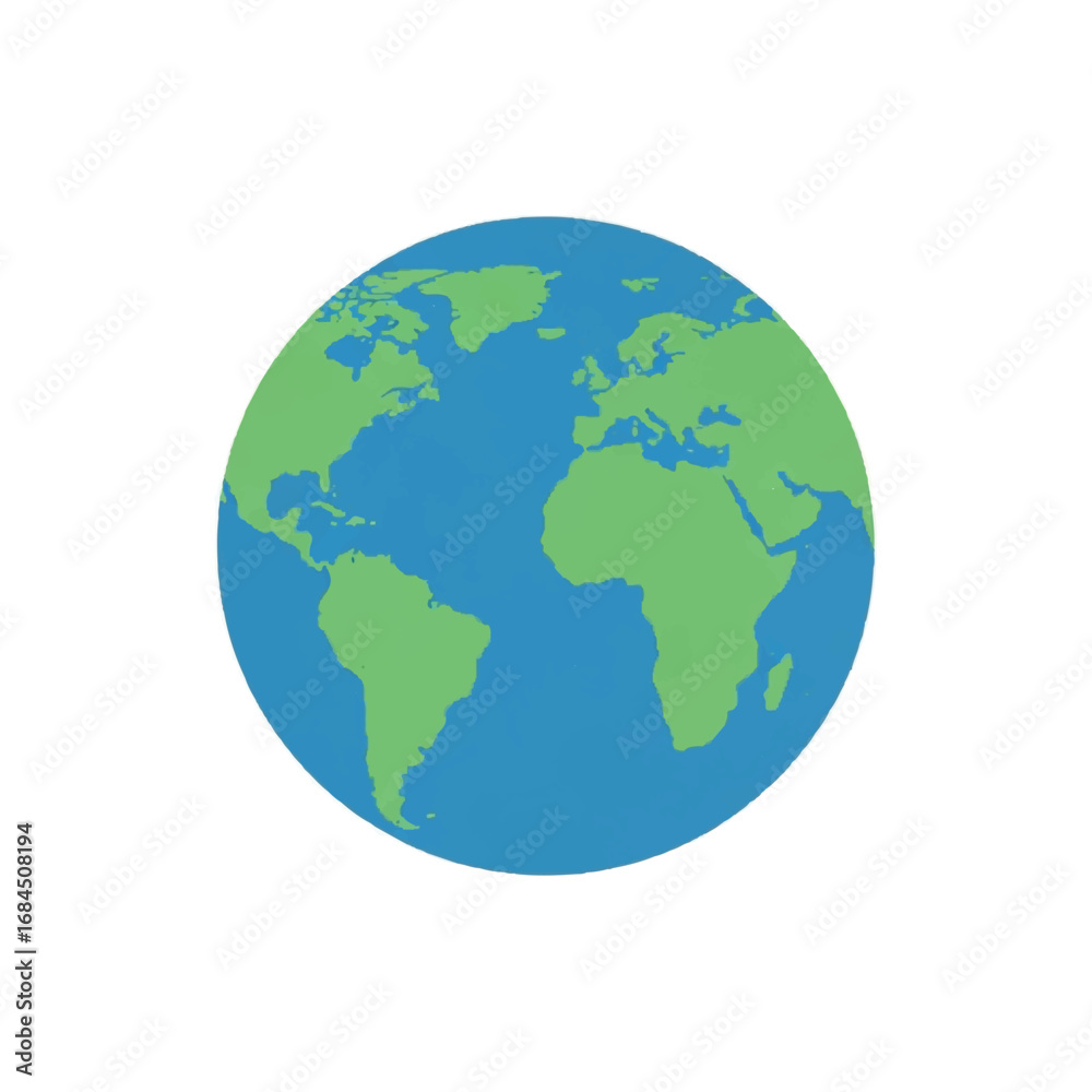 Naklejka premium Earth globe showing continents and oceans.