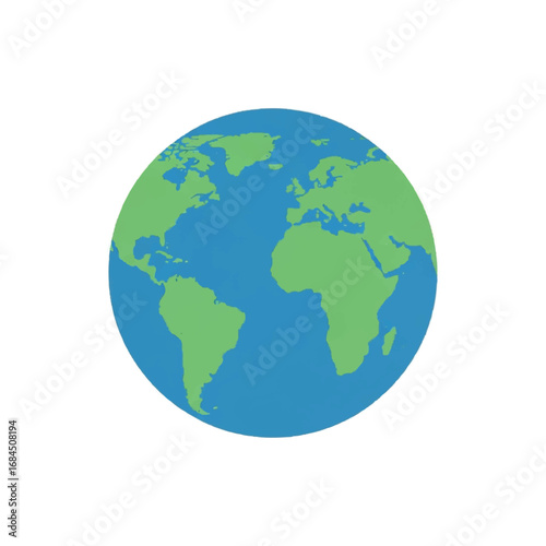 Earth globe showing continents and oceans.