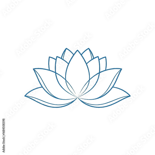 Elegant Lotus Flower Line Art Illustration.