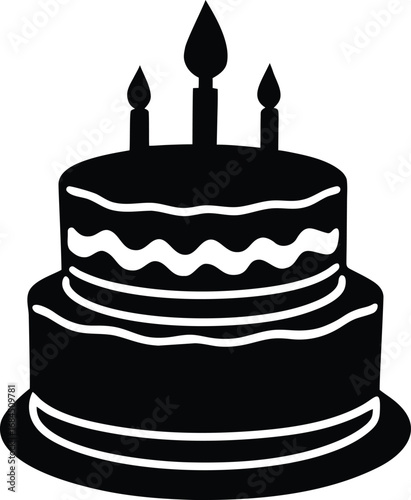 delicious birthday cake vector illustration