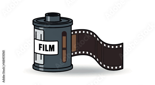 Film Roll with Exposed Film Strip.