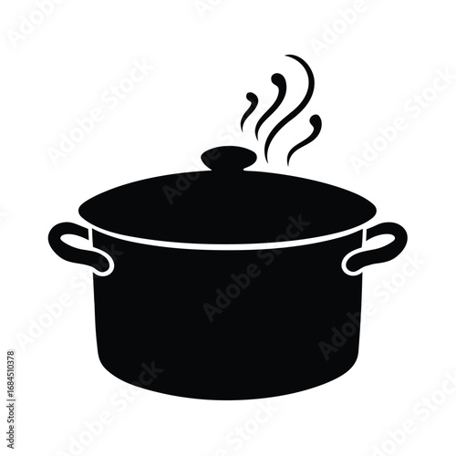cooking pot with steam icon