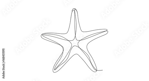 Elegant starfish outline illustration creating a minimalist and graceful design