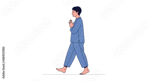 Mindful walking meditation practice to find inner peace and stress relief in everyday life