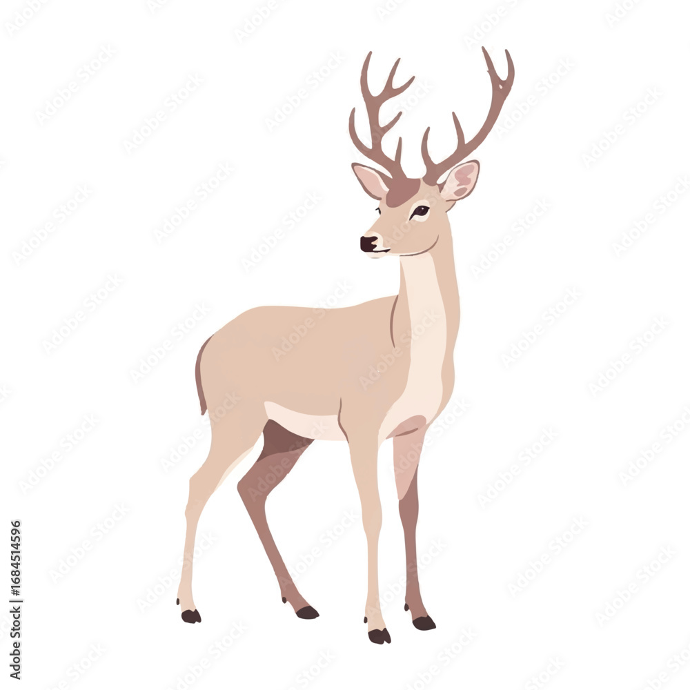 Obraz premium Majestic Deer with Antlers Standing Gracefully.
