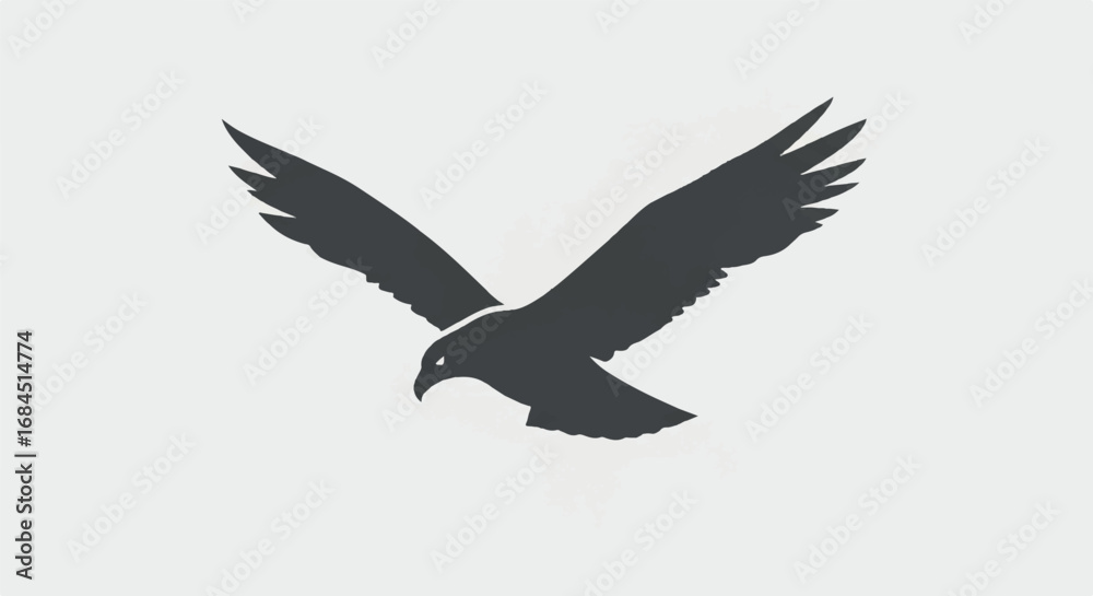 Fototapeta premium Majestic Eagle Silhouette Flying with Wings Spread.