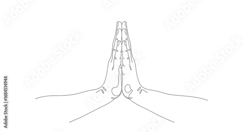 Elegant depiction of hands in prayer position, a study in simplicity and grace