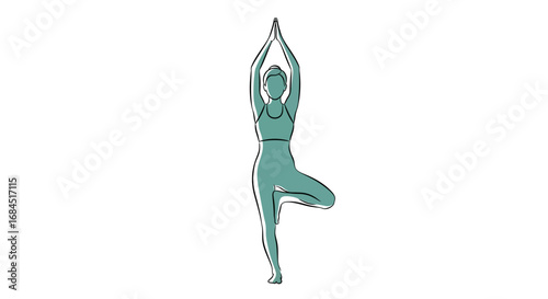 Elegant yoga tree pose illustration symbolizing serenity and mindful balance practice