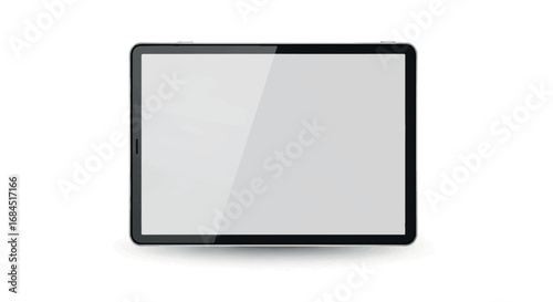 Modern Tablet Device with Blank Screen on White Background.