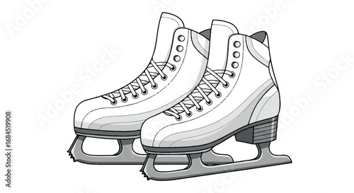 Pair of Ice Skates for Winter Sports and Recreation.