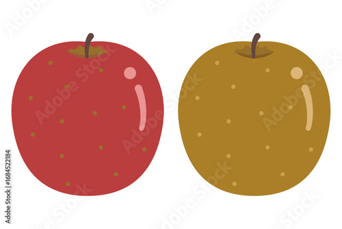 りんごと梨のイラストセット
