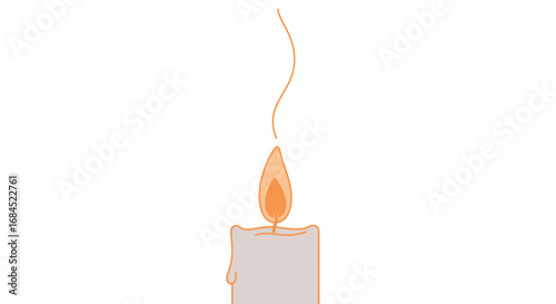 A soft animated candle with gentle light illuminating the darkness and creating a warm ambiance
