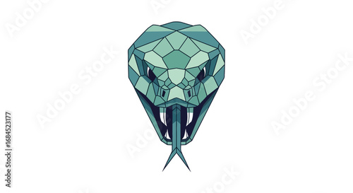 Geometric snake head illustration displaying a modern and stylized design aesthetic