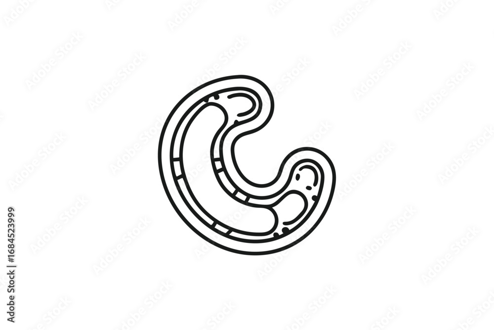 Fototapeta premium Black Outline Circular Design Element on White Background