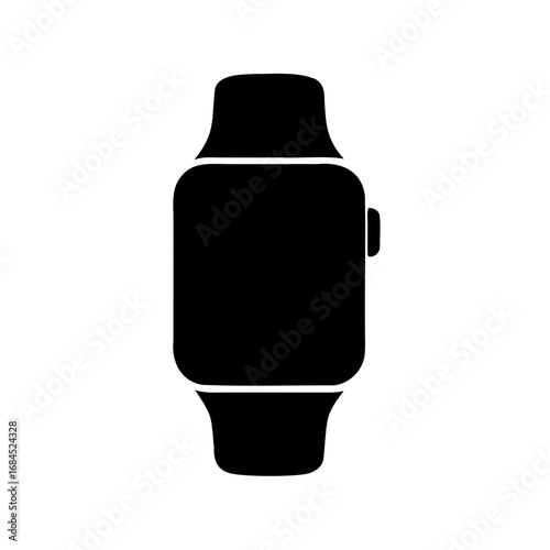 Isolated smart watch illustration in black and white for modern technology concept