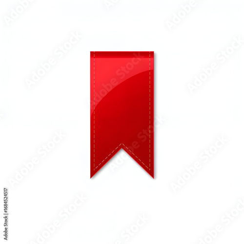 Free Download Red bookmark ribbon icon with glossy reflective finish isolated on white background - GFXLoad