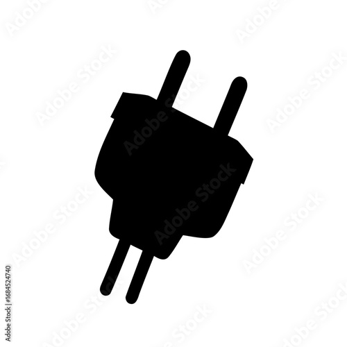 Silhouette of a two pronged power plug for electrical outlet connection