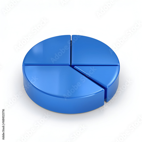 Pie chart with four slices showing data distribution and percentages for clear visualization