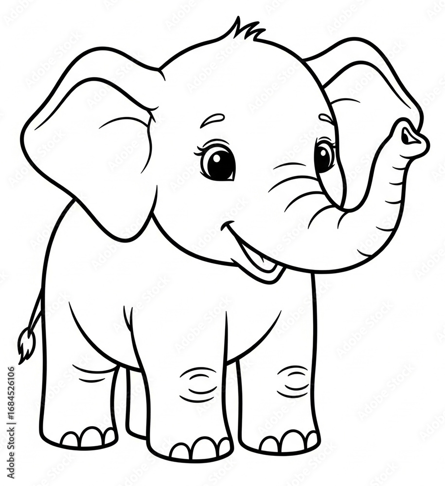 Fototapeta premium Coloring Pages Of Baby Elephants