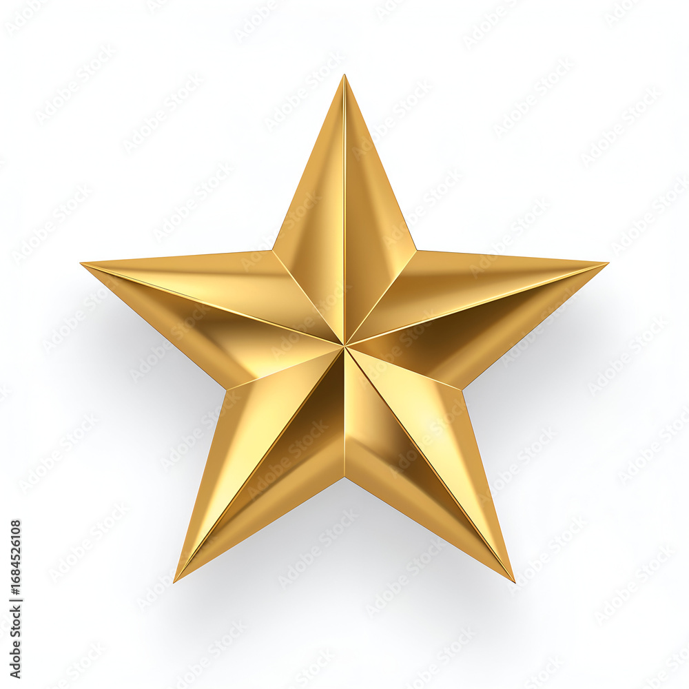 Fototapeta premium golden star isolated on white background