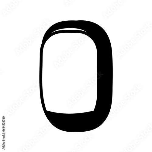 Abstract Illustration of Rounded Rectangle Frame in Black and White Background