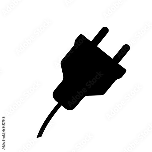 Simple and clean illustration of an electrical plug on a white background