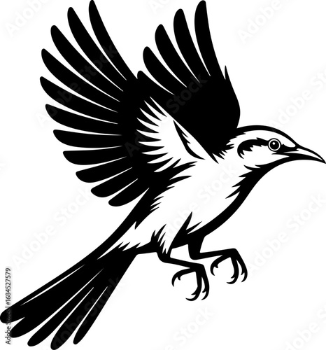 mockingbird silhouette vector illustration