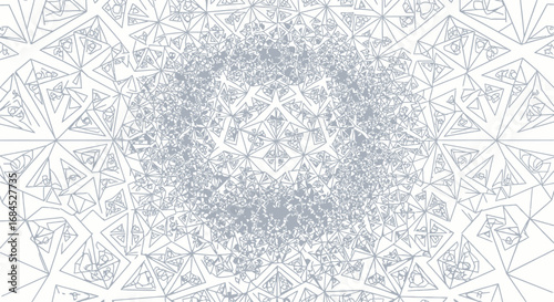 Intricate fractal design showcasing geometric patterns and symmetrical arrangements on white