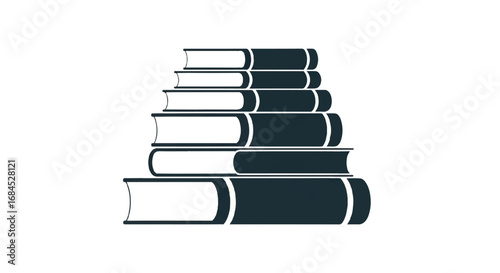 Stack of books on a white background.